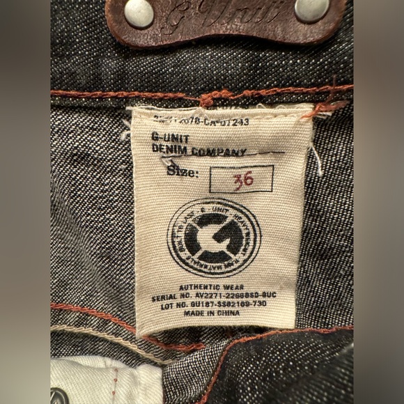 G-Unit waxed/indigo washed Jean shorts - Picture 2 of 5